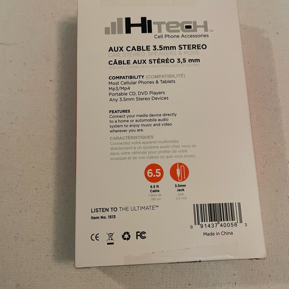 Black 3.5mm Stereo Aux Cable - Picture 2 of 2